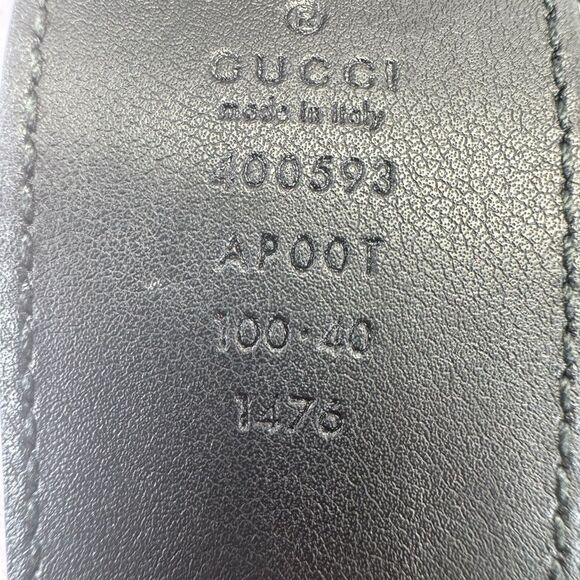 Gucci 2015 Re Edition Wide Leather Belt Gg Double Marmont Black 400593 100/40 - Picture 9 of 9